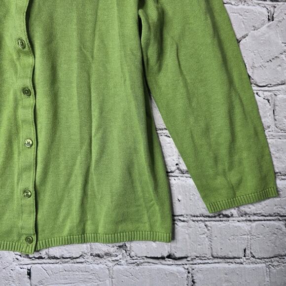 Vintage Cherokee Green Small Button Cardigan Sweater New 100% Cotton Size Large - Picture 5 of 9